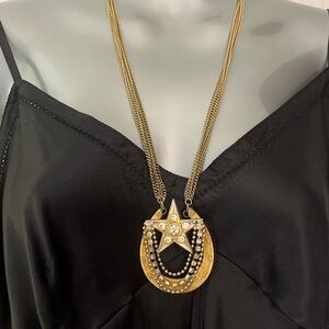 HORSESHOE star necklace vintage assemblage Handmade By Etsy Artist NWOT